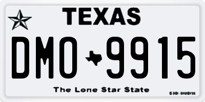 TX license plate DMO9915