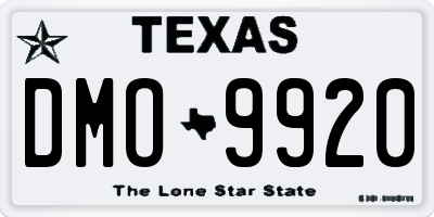 TX license plate DMO9920