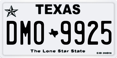 TX license plate DMO9925