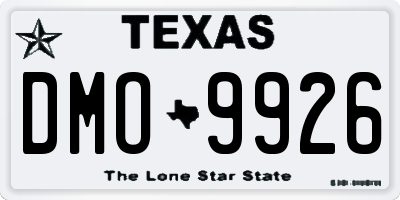 TX license plate DMO9926
