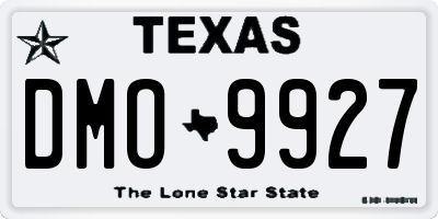 TX license plate DMO9927