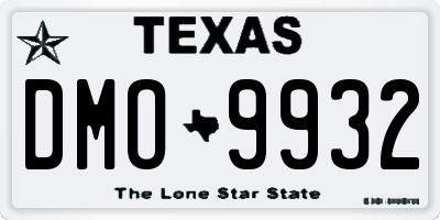 TX license plate DMO9932