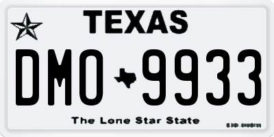 TX license plate DMO9933