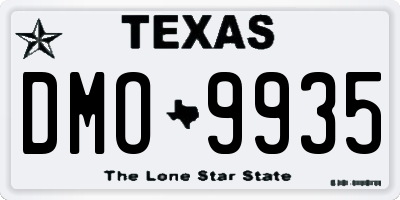 TX license plate DMO9935
