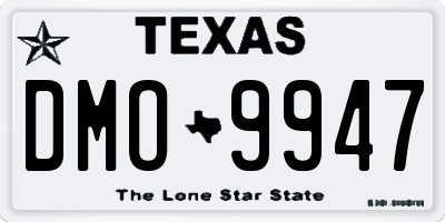 TX license plate DMO9947
