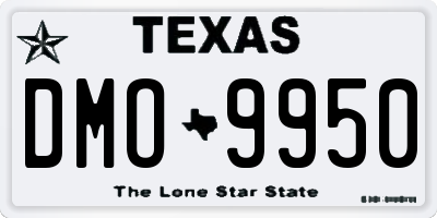 TX license plate DMO9950