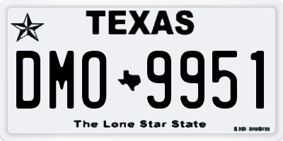 TX license plate DMO9951