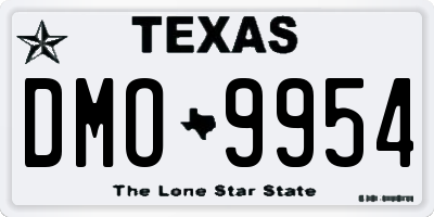 TX license plate DMO9954
