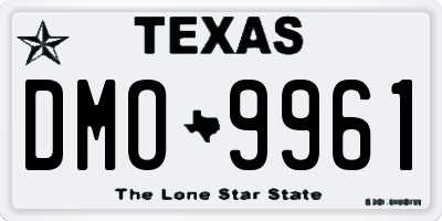 TX license plate DMO9961