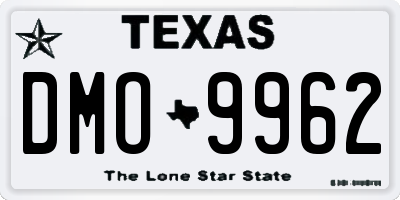 TX license plate DMO9962