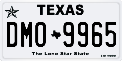 TX license plate DMO9965