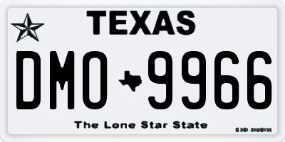 TX license plate DMO9966