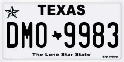 TX license plate DMO9983