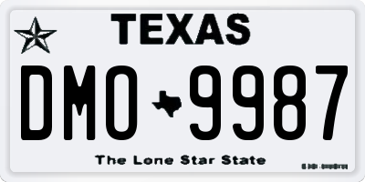 TX license plate DMO9987