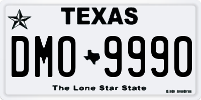 TX license plate DMO9990