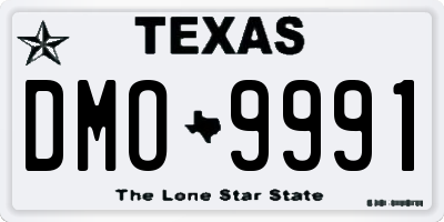 TX license plate DMO9991