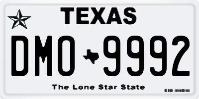 TX license plate DMO9992