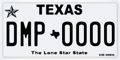 TX license plate DMP0000