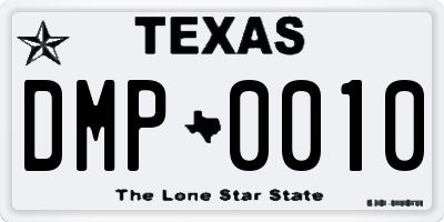 TX license plate DMP0010