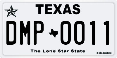 TX license plate DMP0011