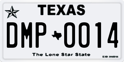 TX license plate DMP0014