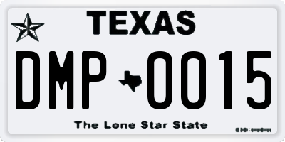 TX license plate DMP0015