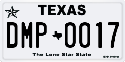 TX license plate DMP0017