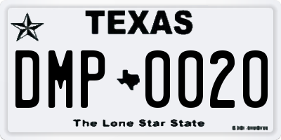 TX license plate DMP0020