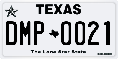 TX license plate DMP0021