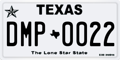 TX license plate DMP0022