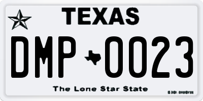 TX license plate DMP0023