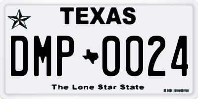 TX license plate DMP0024