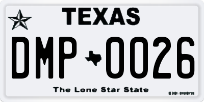 TX license plate DMP0026