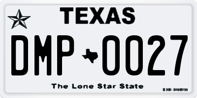TX license plate DMP0027