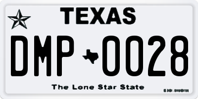 TX license plate DMP0028
