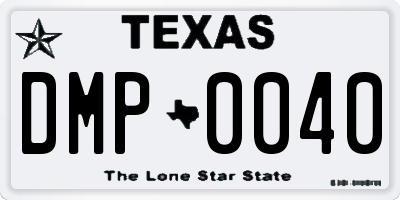 TX license plate DMP0040