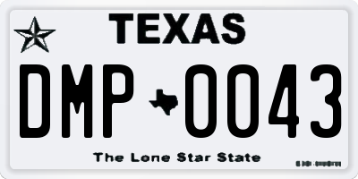 TX license plate DMP0043