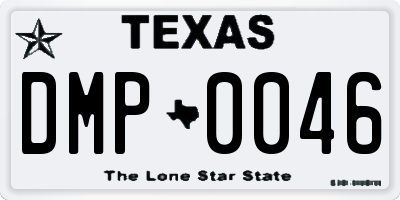 TX license plate DMP0046