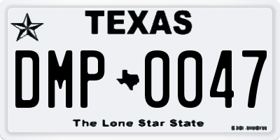 TX license plate DMP0047