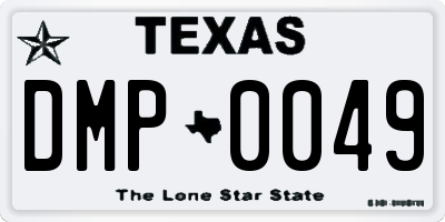 TX license plate DMP0049