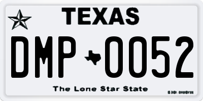 TX license plate DMP0052