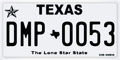 TX license plate DMP0053