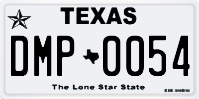 TX license plate DMP0054