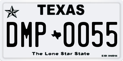 TX license plate DMP0055