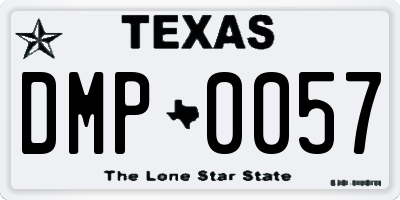 TX license plate DMP0057
