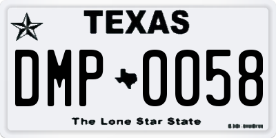 TX license plate DMP0058
