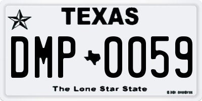 TX license plate DMP0059
