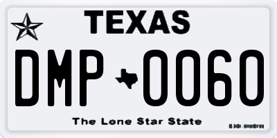 TX license plate DMP0060