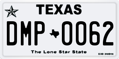 TX license plate DMP0062
