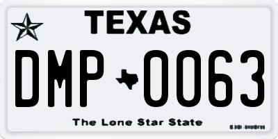 TX license plate DMP0063